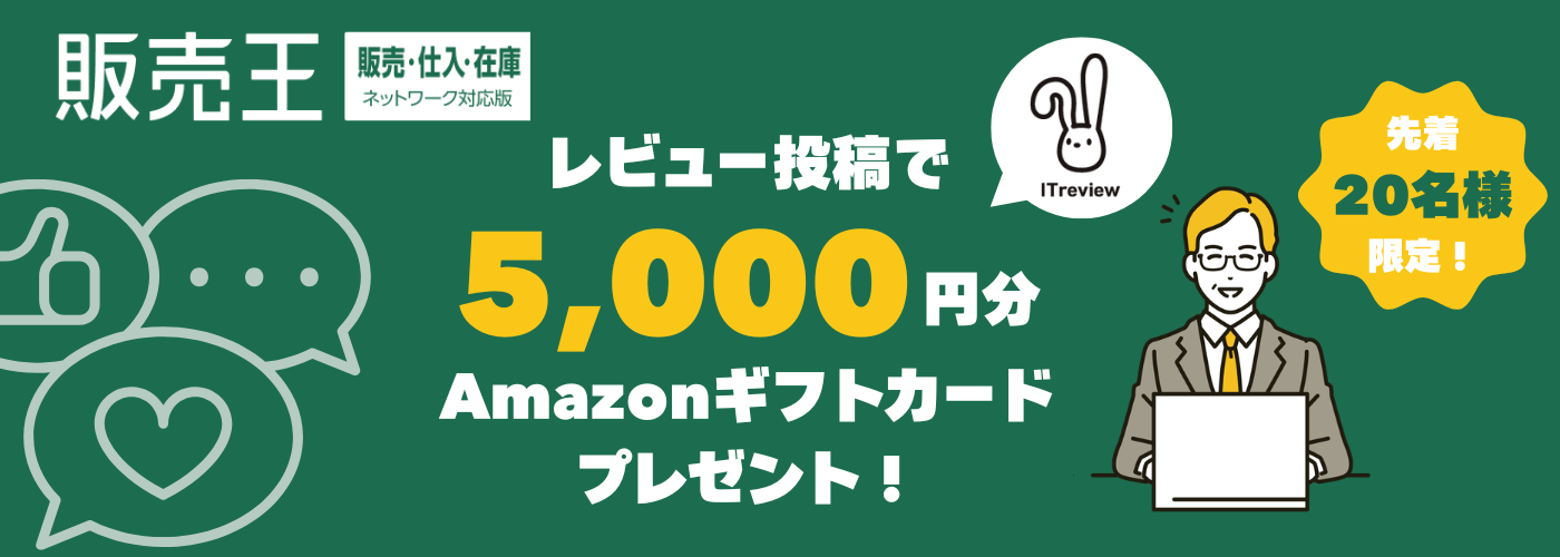 先着20名】「販売王 販売・仕入・在庫」レビュー投稿でAmazonギフト券